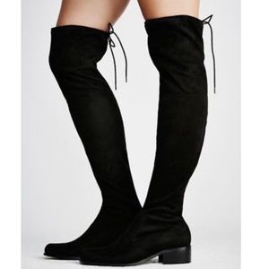 Free People Over-the-Knee Boots - Black Suede